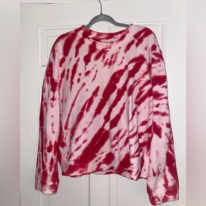 Zella Red Tie Dye Crewneck Sweatshirt - Size M